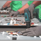 ERS do Brasil disassembling electronic materials to recycle